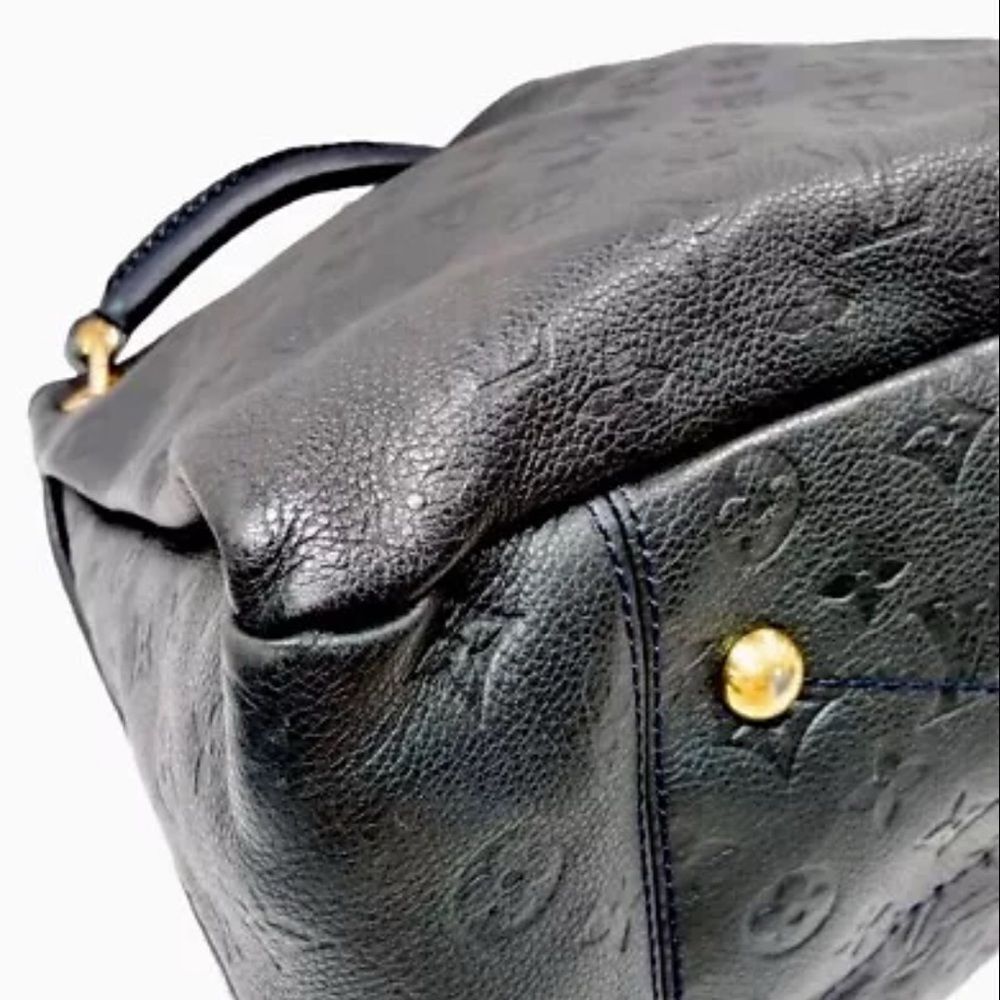 Auth Louis Vuitton Artsy Shoulder Bag MM Deep Navy Blue Leather Boho Monogram - Picture 7 of 16